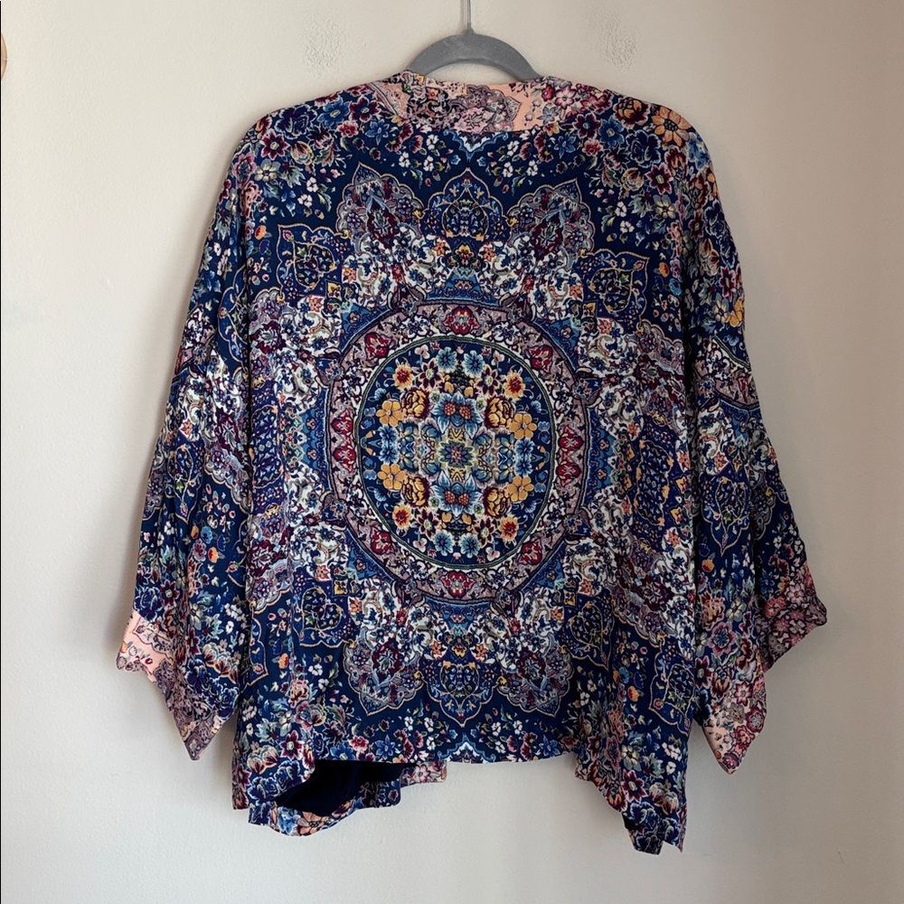 Anthropologie KACHEL Floral Kimono VIBRANT BOHEMIAN WOMENS jacket top One size - Picture 12 of 13